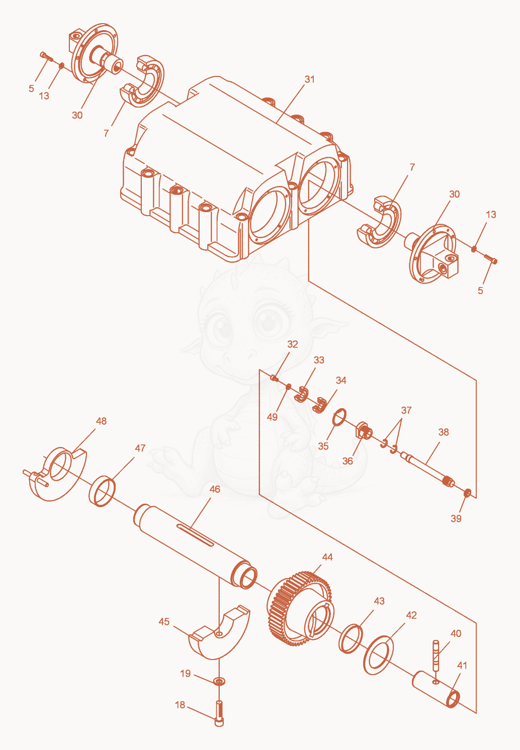 Exploded parts diagram of the Exciter cpl. of a Wacker Neuson DPU9070, with numbered balloons