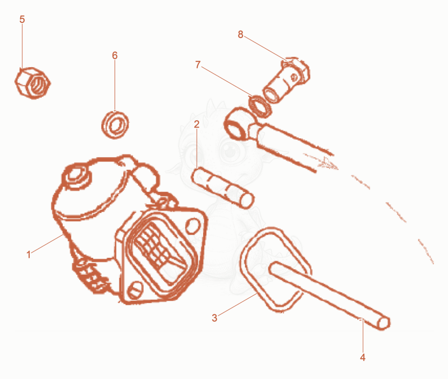 Exploded parts diagram of the Fuel Pump of a Wacker Neuson DPU80/110KMAT, with numbered balloons