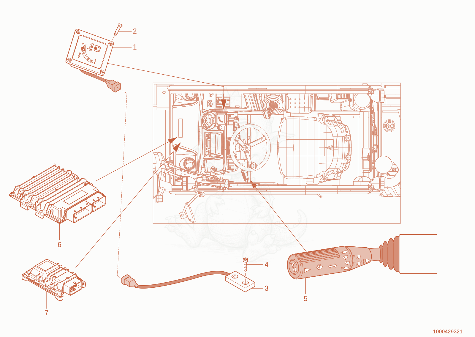Exploded parts diagram of the electric of a Wacker Neuson TH627(418-22), with numbered balloons