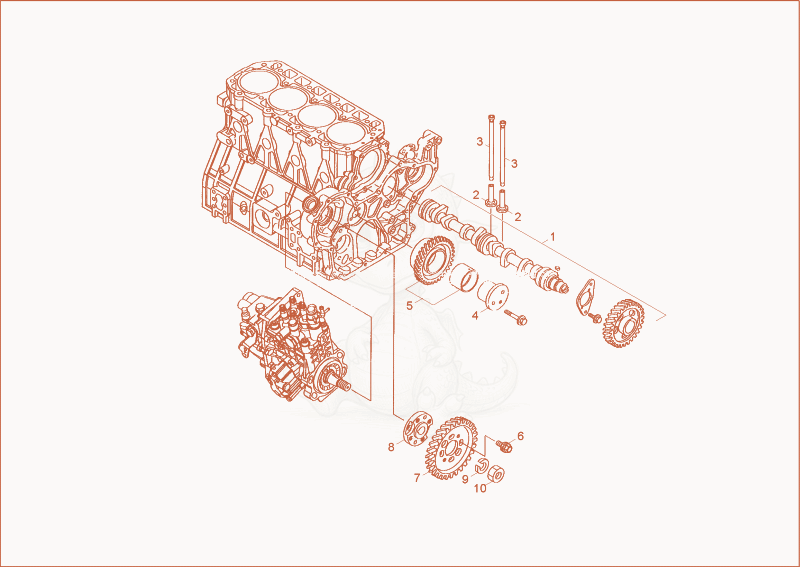 Exploded parts diagram of the CAMSHAFT of a Wacker Neuson 6503-2, with numbered balloons