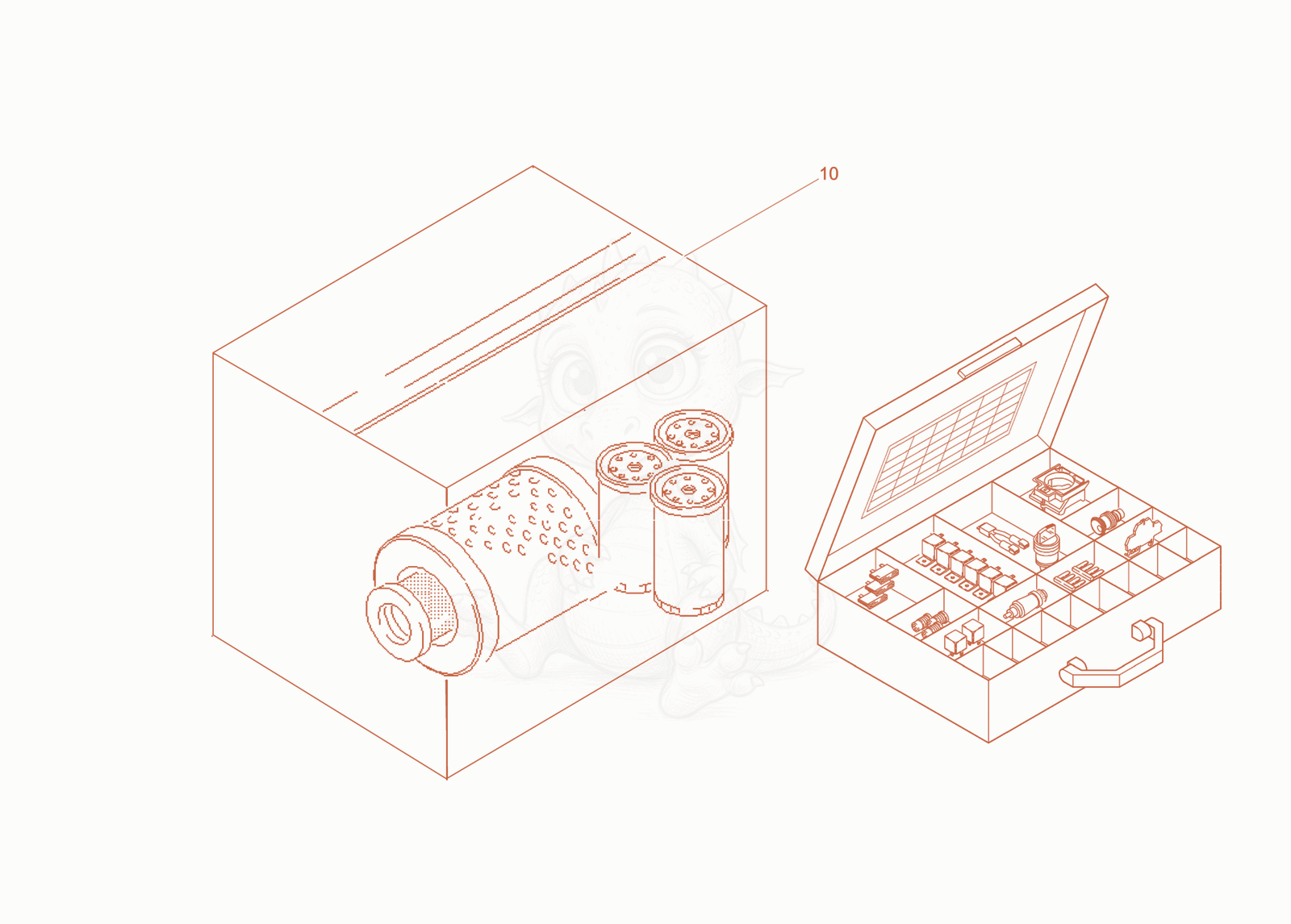 Exploded parts diagram of the Maintenance kits and repair kits of a Wacker Neuson RD40-130C.3, with numbered balloons