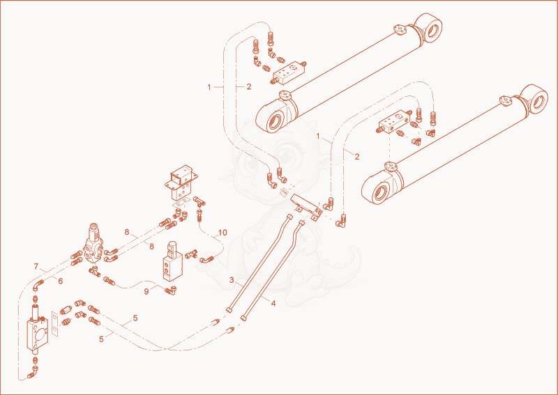 Exploded parts diagram of the LUFFING BOOM CYLINDER OPERATION of a Wacker Neuson 8003, with numbered balloons