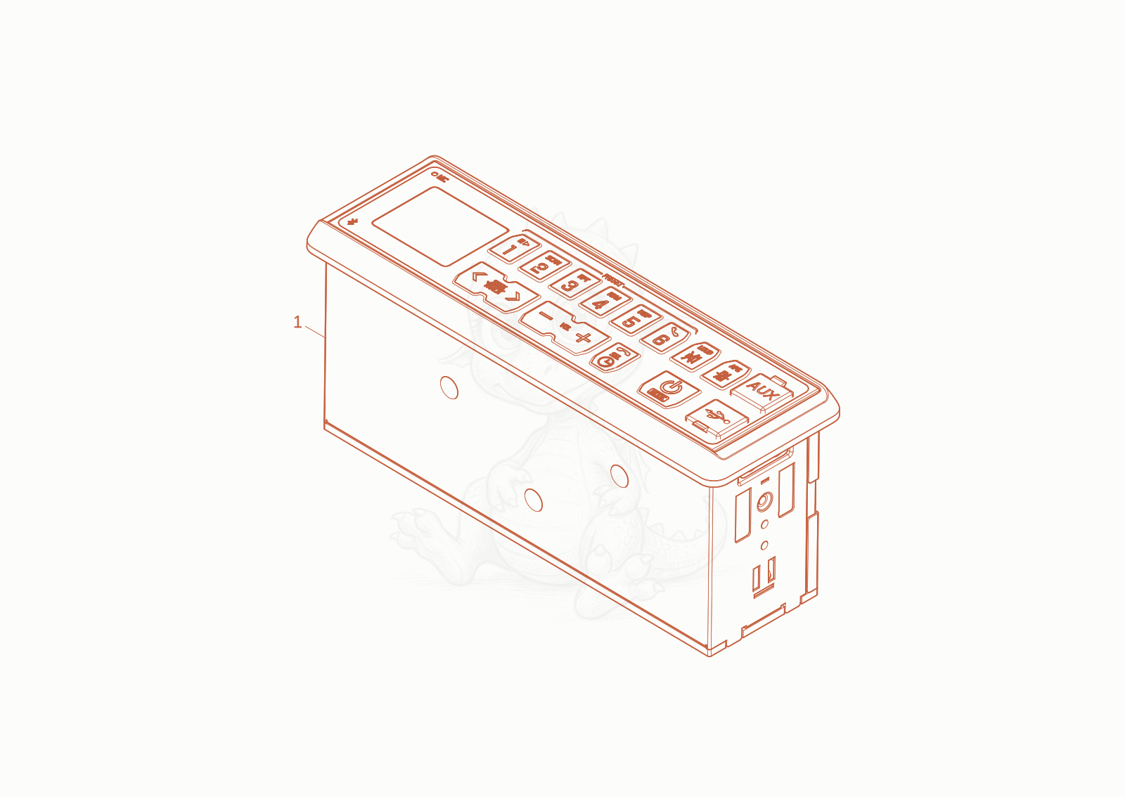 Exploded parts diagram of the RADIO (OPTION) of a Wacker Neuson DW90-3, with numbered balloons