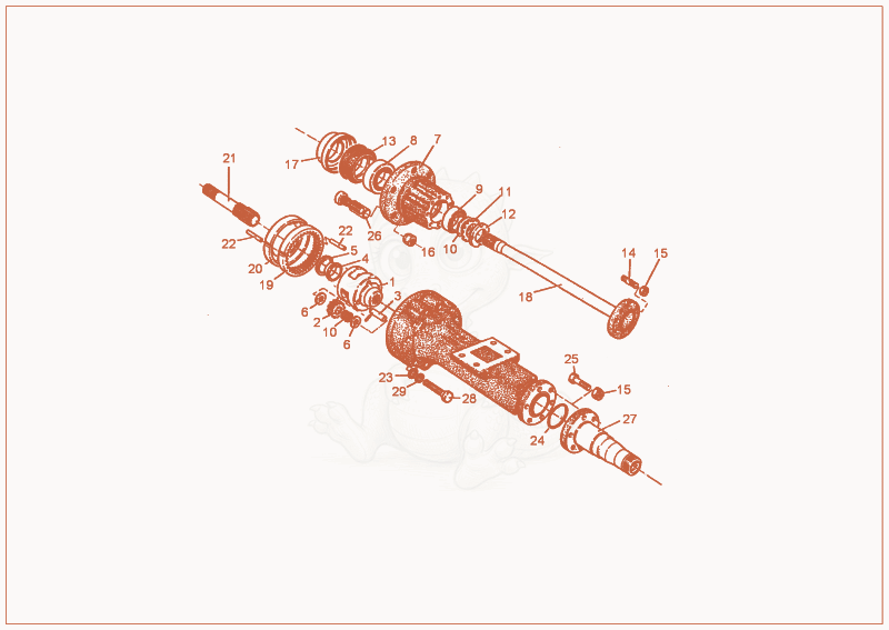 Exploded parts diagram of the rear axle 2 of a Wacker Neuson 3500/6002, with numbered balloons