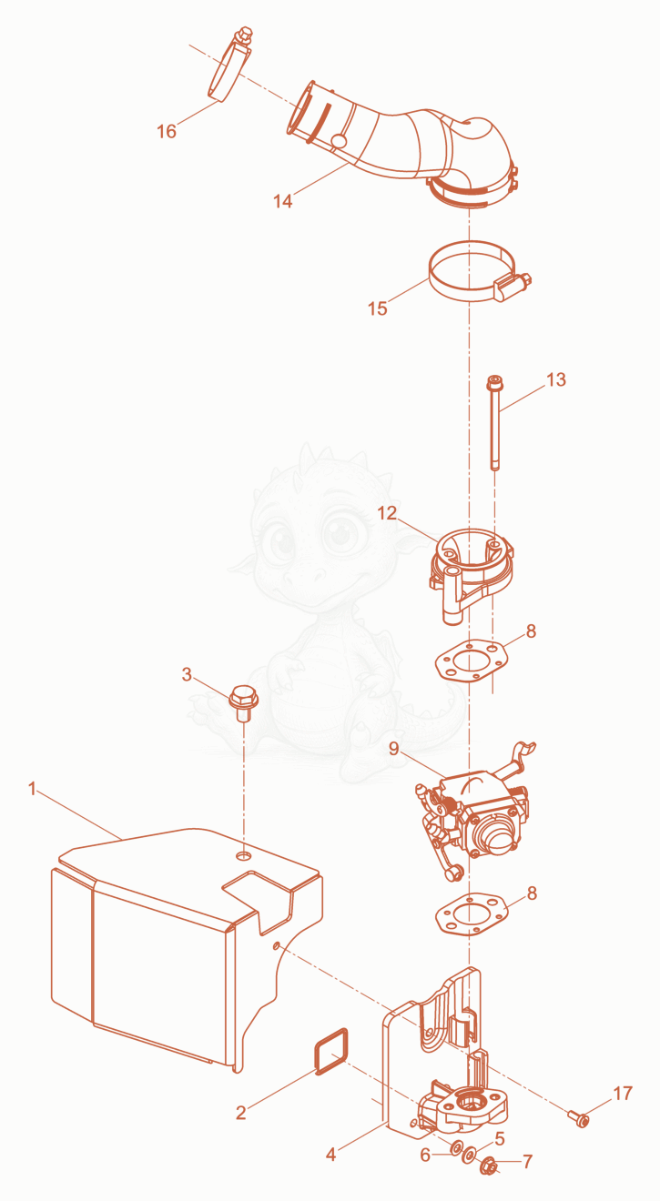 Exploded parts diagram of the Carburetor cpl. of a Wacker Neuson BS60-2PLUS11IN, with numbered balloons