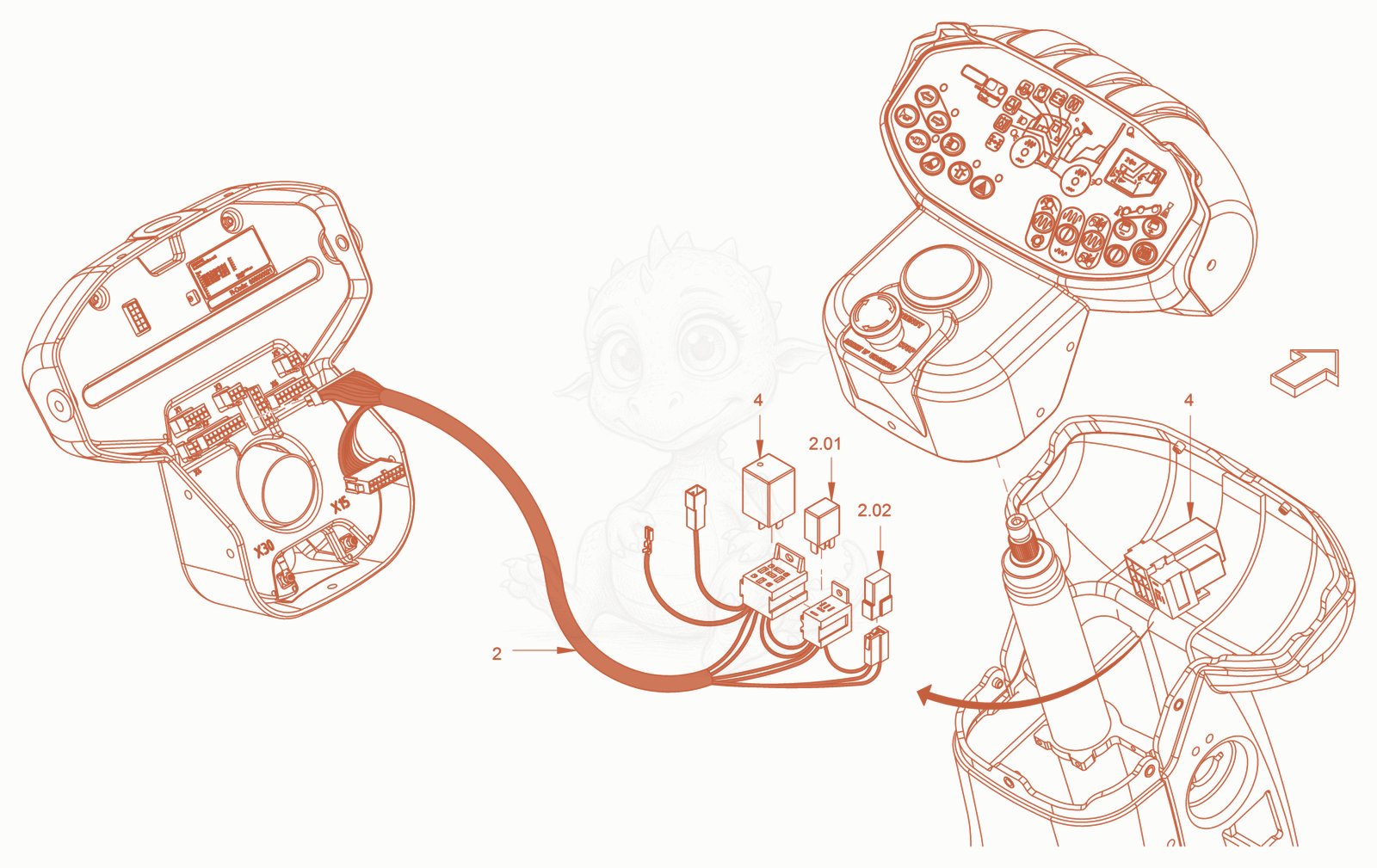 Exploded parts diagram of the automatic engine stop of a Wacker Neuson RD27-120C, with numbered balloons