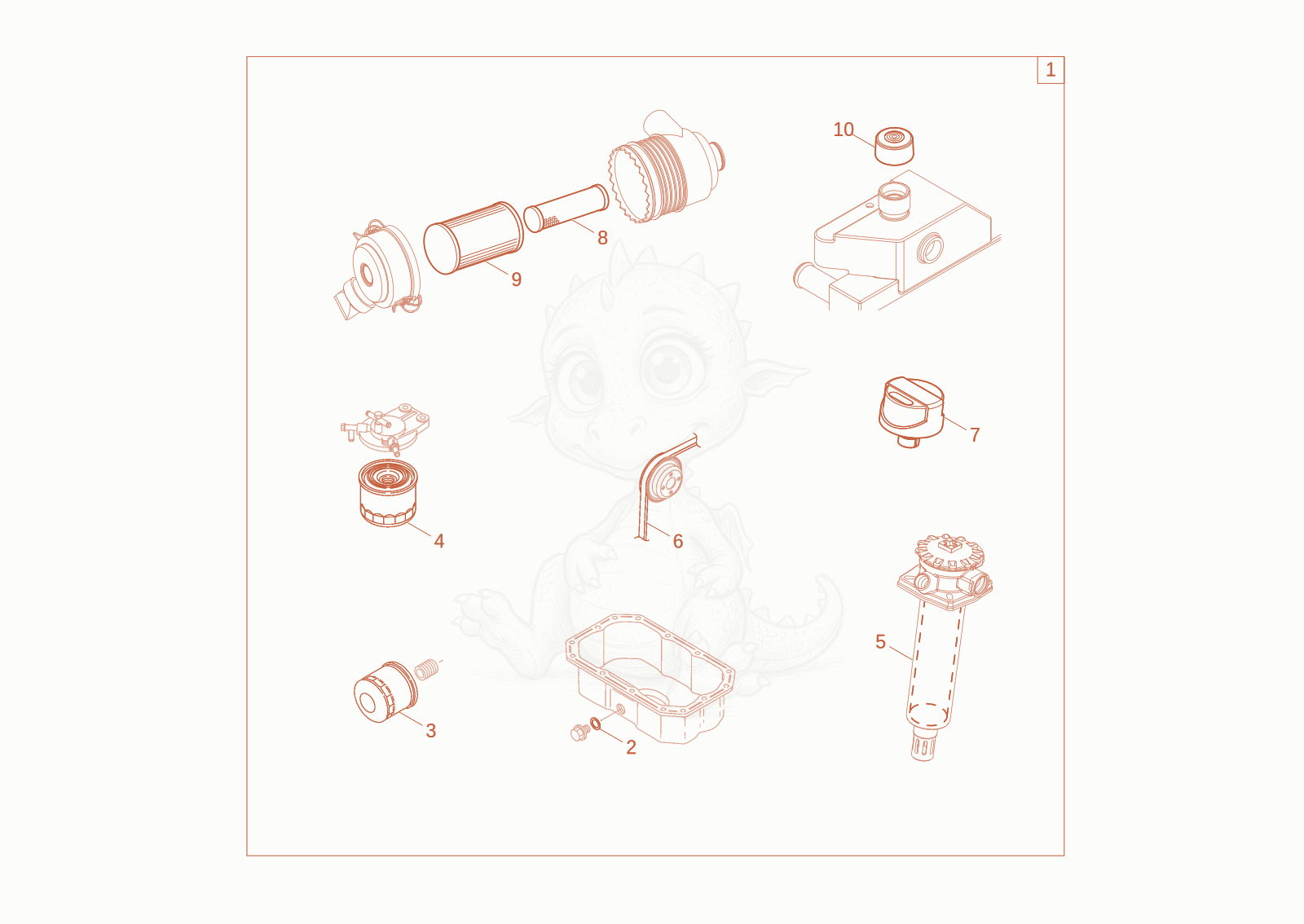 Exploded parts diagram of the maintenance package (3000h) of a Wacker Neuson EZ17-2, with numbered balloons