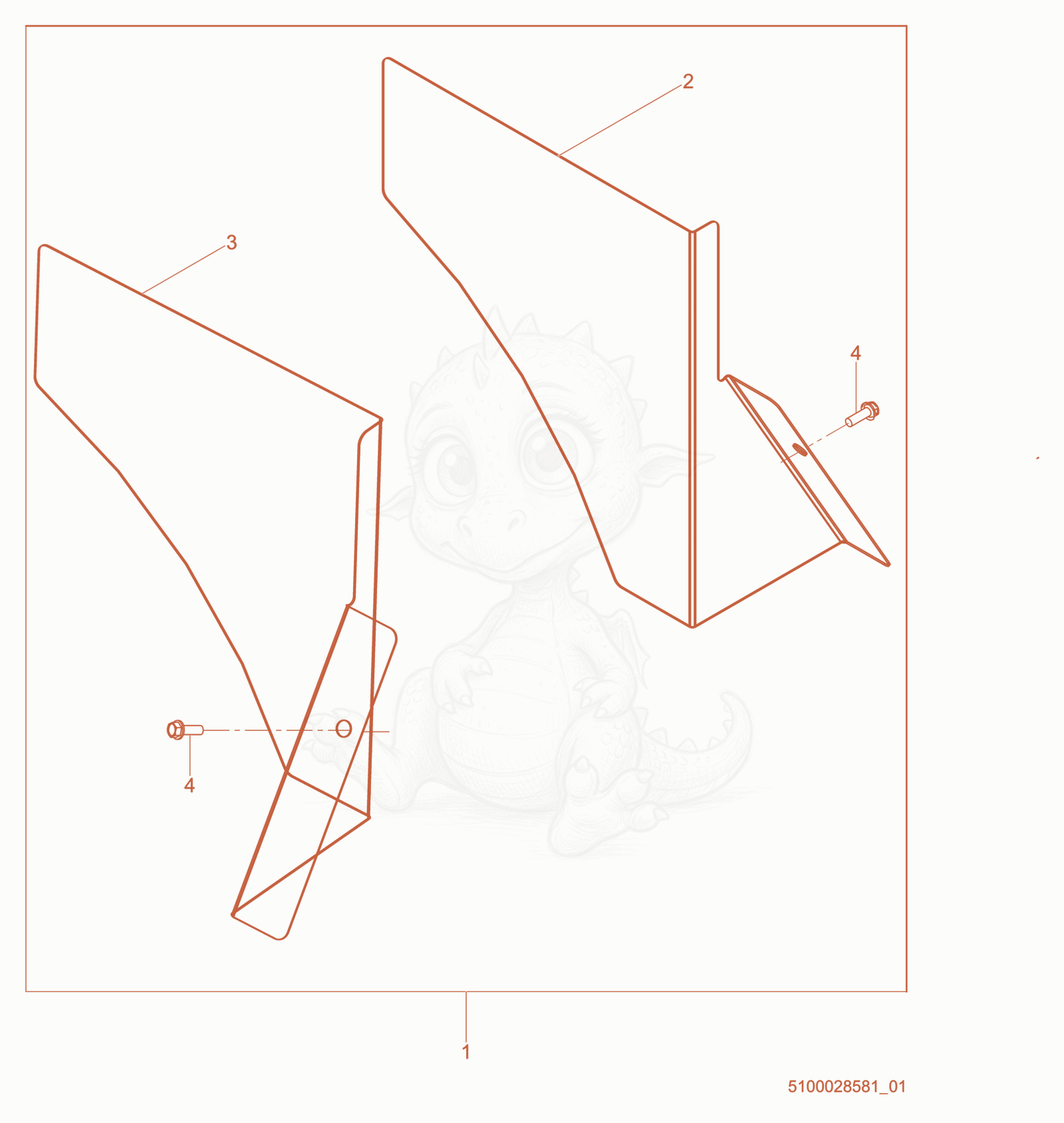 Exploded parts diagram of the Baffle Kit of a Wacker Neuson HI750D, with numbered balloons