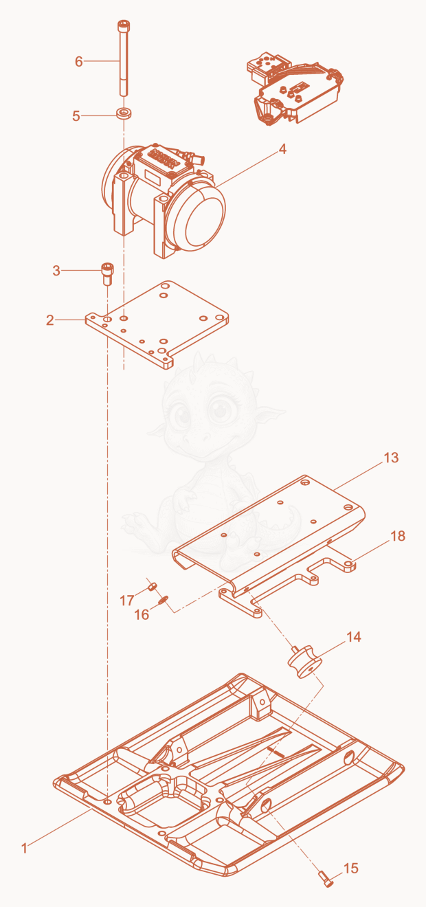 Exploded parts diagram of the Vibration Plate of a Wacker Neuson AP1840WE, with numbered balloons