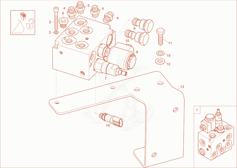 Exploded parts diagram of the Easy Lock Valve (Option) of a Wacker Neuson EZ53, with numbered balloons